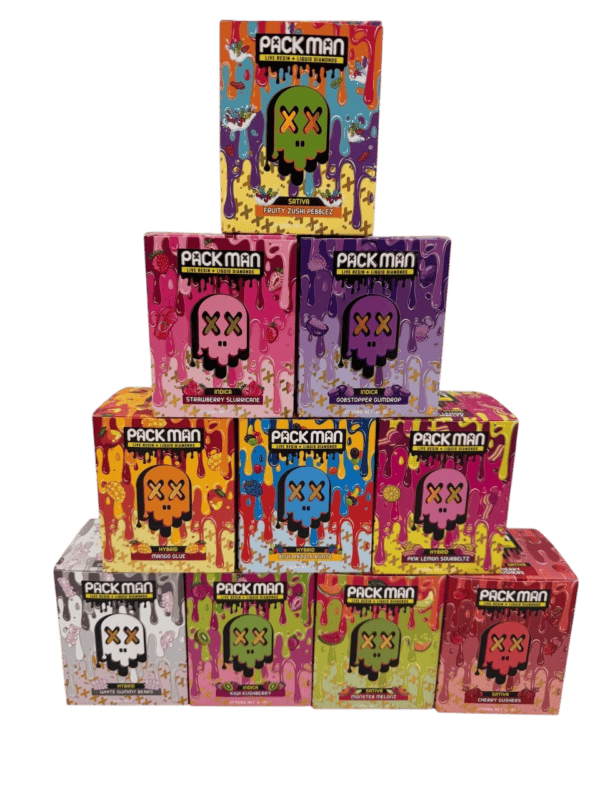 Packman 2g Disposable Extract Pen (Live Resin / Diamonds) - Gobstopper Gumdrop - Indica -